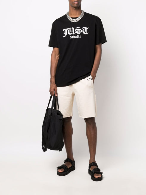 JUST CAVALLI CREW-NECK COTTON GOTHIC LOGOS Mens Apparel